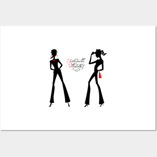 Black silhouette of fashion girls Posters and Art